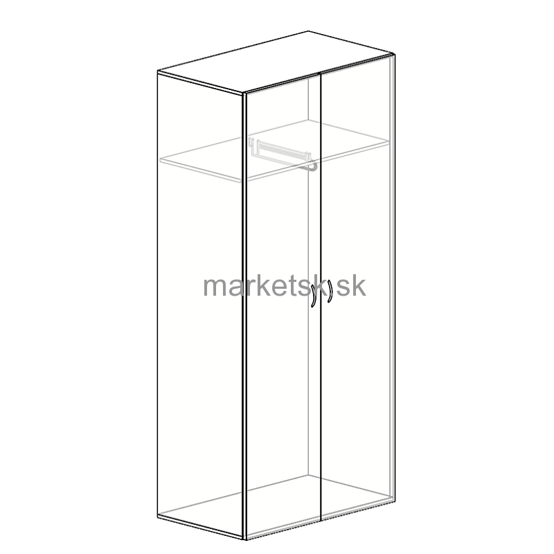 Šatňová skriňa MB503 - 178 x 80 x 47 cm